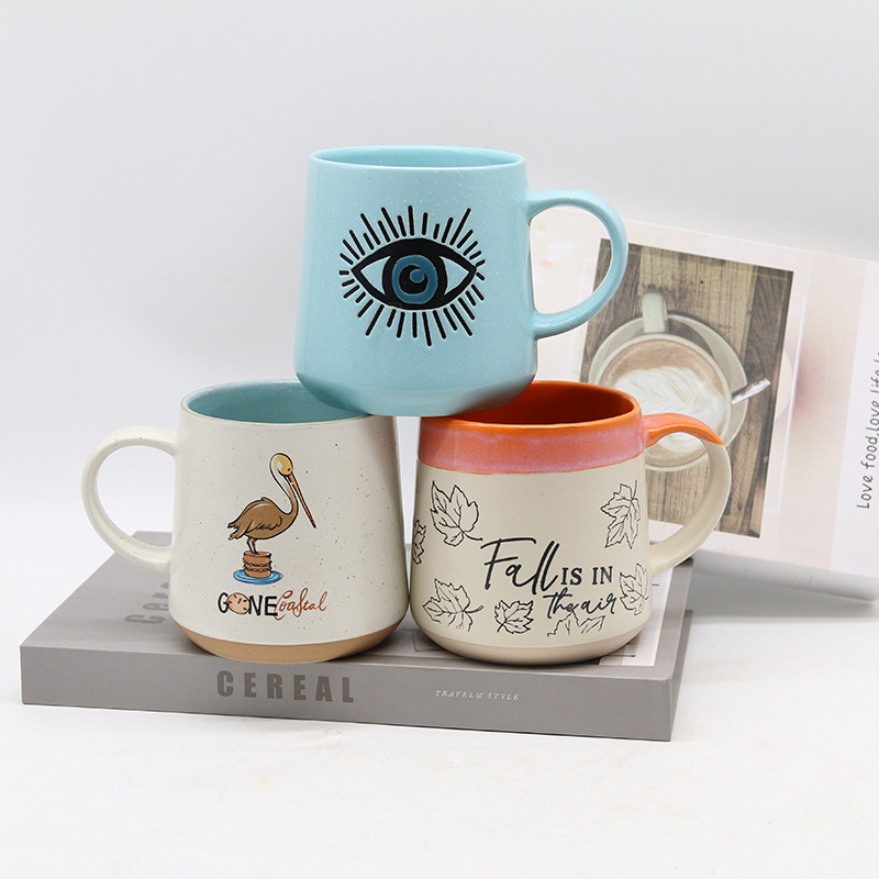 컬러 유약 손으로 그린 도트 머그잔 워터 컵 사무실 커피 컵 일일 식사 주방 Drinkware Drinkware 세라믹 컵