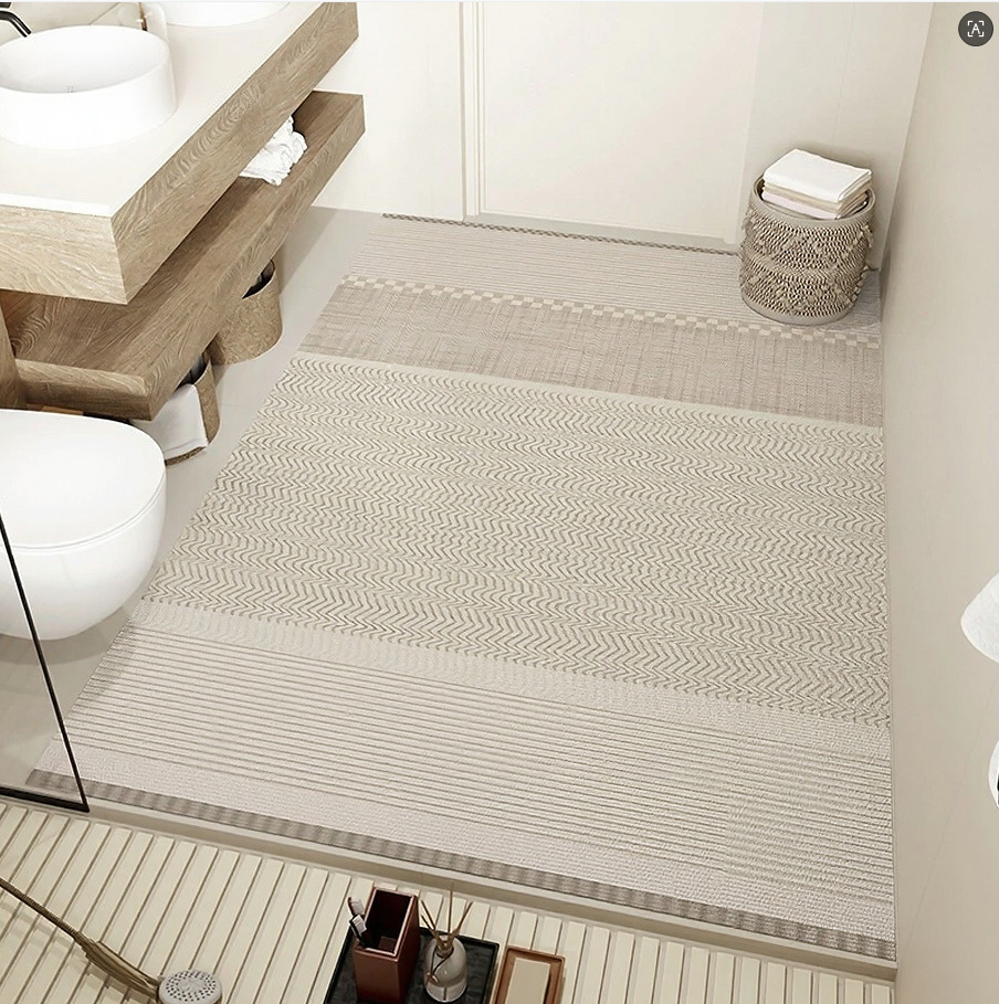 Cross-border bestseller: simple and luxurious diatomite floor mat, absorbent bathroom mat, full-cover foot mat, non-slip shower room mat, available for dropshipping