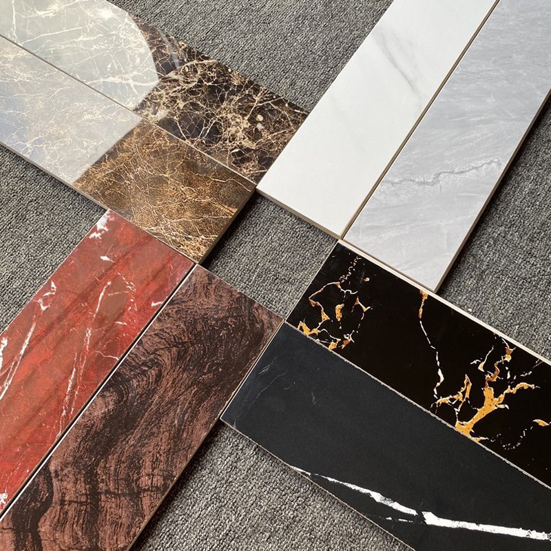 深色亮光仿大理石纹理踢脚线 客厅波打线直边地脚线墙角压边线条