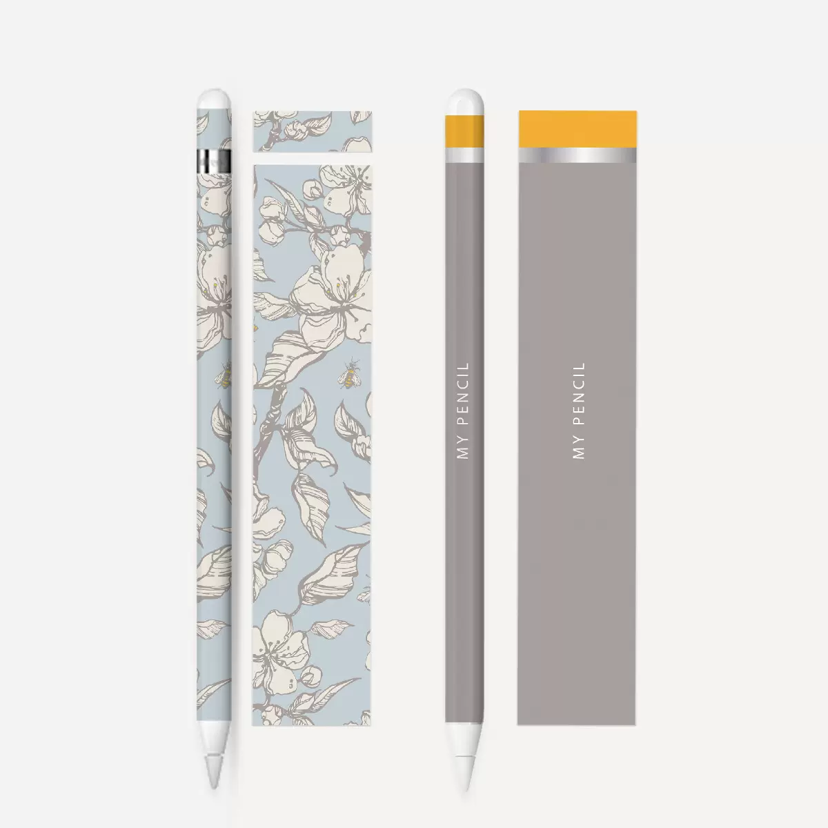 适用苹果apple pencil1代2代手写笔小清新植物花卉防刮保护膜贴纸