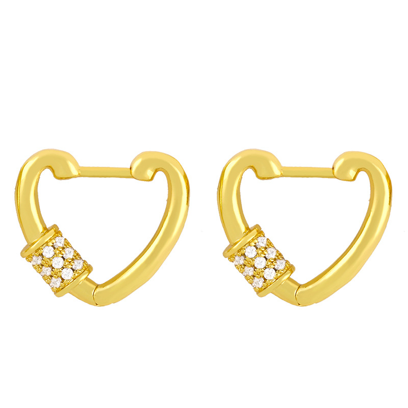 Retro Geometric Oval Diamond Earrings display picture 5