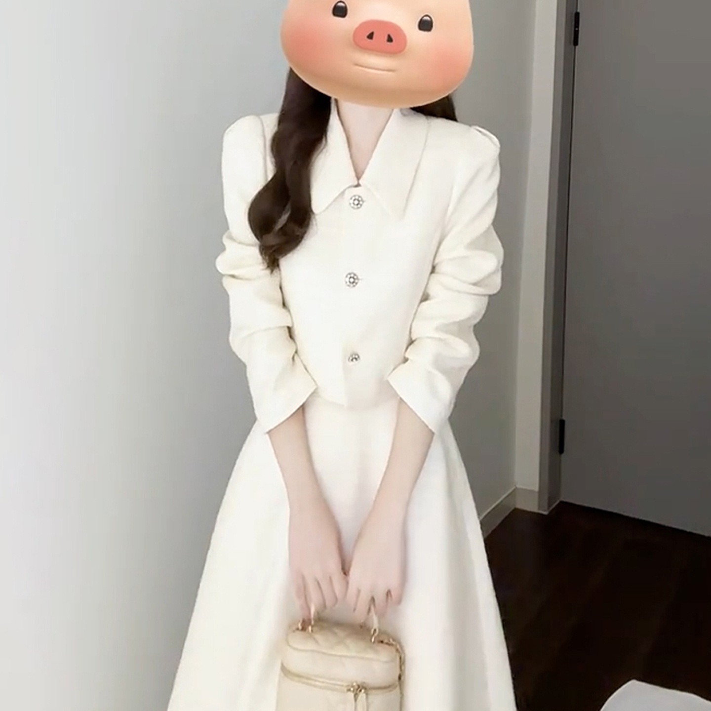 秋季搭配一整套大码胖短款西装外套半身裙小香风富家千金套装女