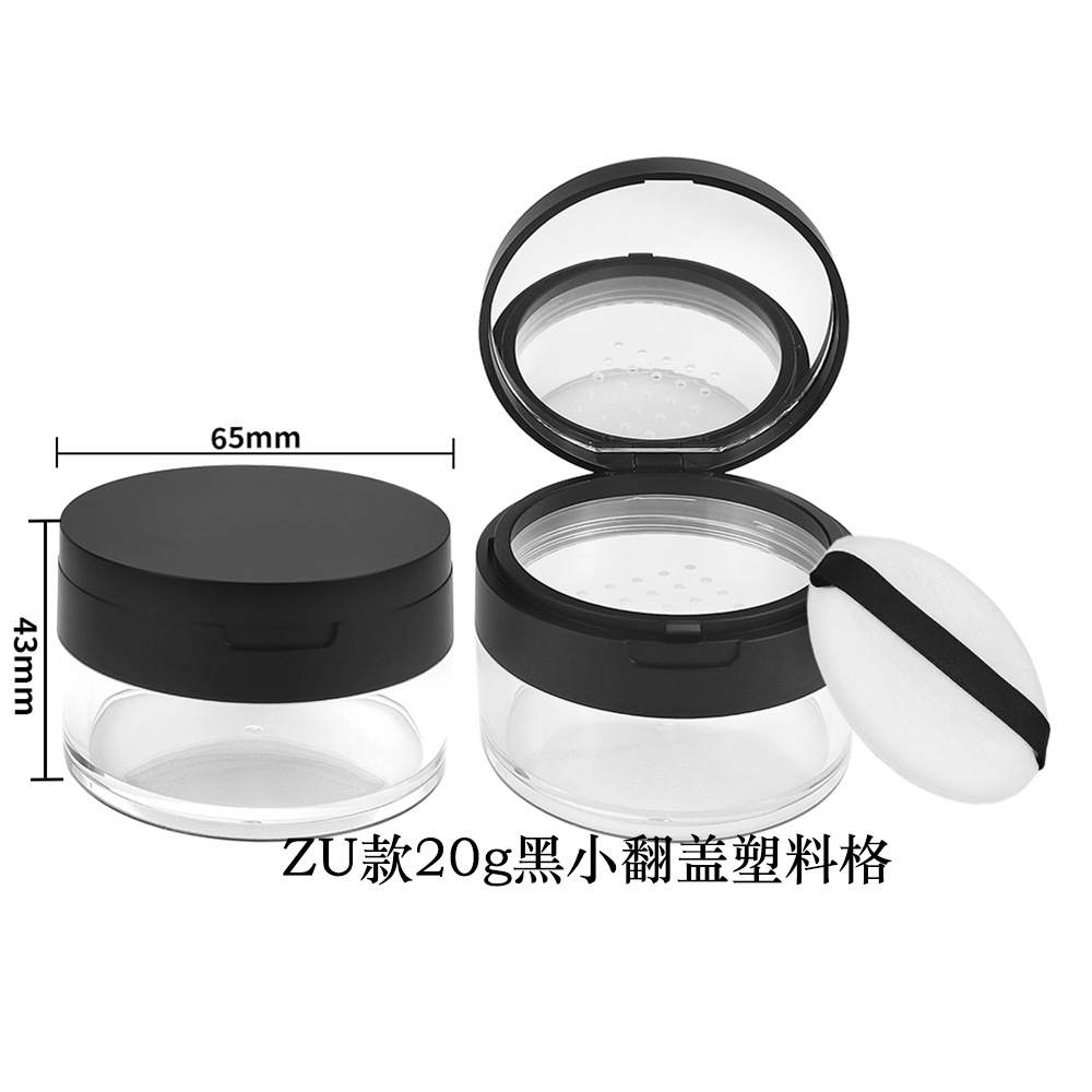 Materiales de embalaje para polvos sueltos en stock: caja dispensadora de polvo suelto ultrafina con tapa abatible y malla elástica grande, para 8g, 15g, 20g.