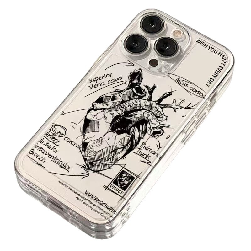 Estilo explosivo transfronterizo para iphone16promax funda para teléfono móvil corazón Apple 15 Europa, América 14pro Japón y Corea 13/12