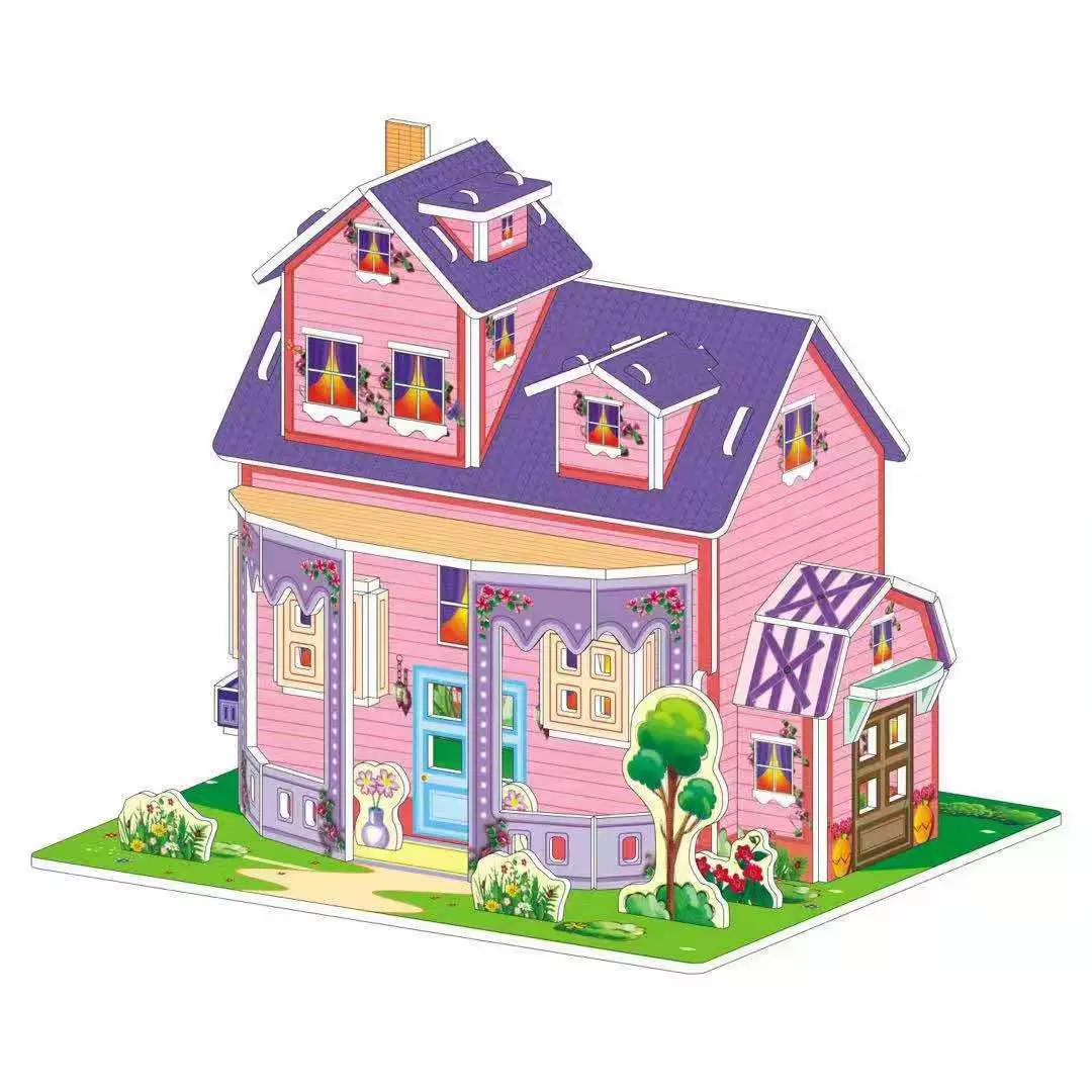 Three dimensional brainteaser, toy, house, interactive constructor, DIY, in 3d format, family style, Birthday gift