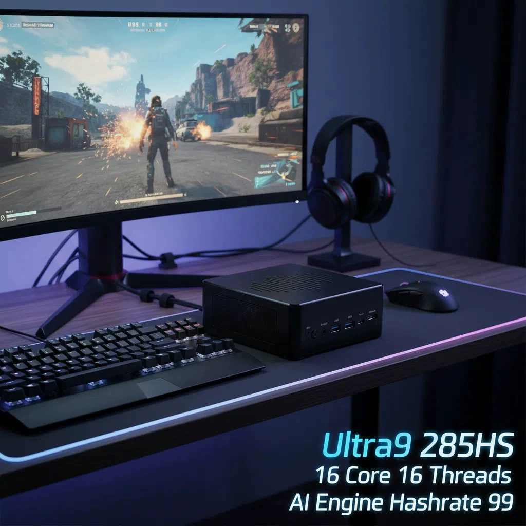 Mini host computer Ultra9 285H gaming competitive office home PC design editing live broadcast desktop
