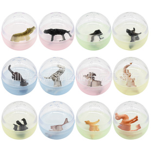Cross-border Supply Easter Transparent Egg Twisted Gashapon Gift Wild Animal Gashapon Set Plastic Egg