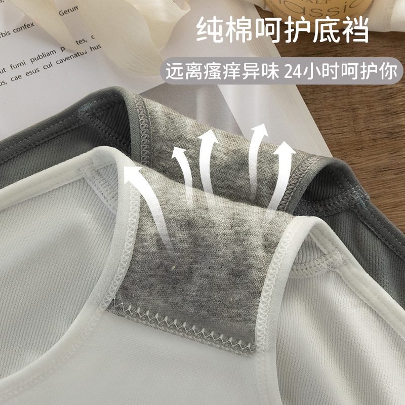 Ropa interior de mujer Verano de cintura media algodón antibacteriano inferior entrepierna triángulo de niña pantalones cortos cabeza sin costuras estilo deportivo ropa interior de niña