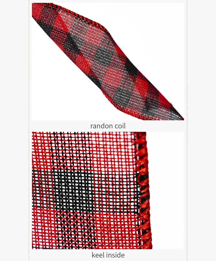 Plaid Ribbon Set For Christmas Decorations Red And Black Plaid_voghion.com