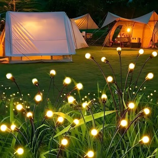 Cross border solar lawn light garden light LED wind powered Firefly floor insert light garden decoration holiday light swing