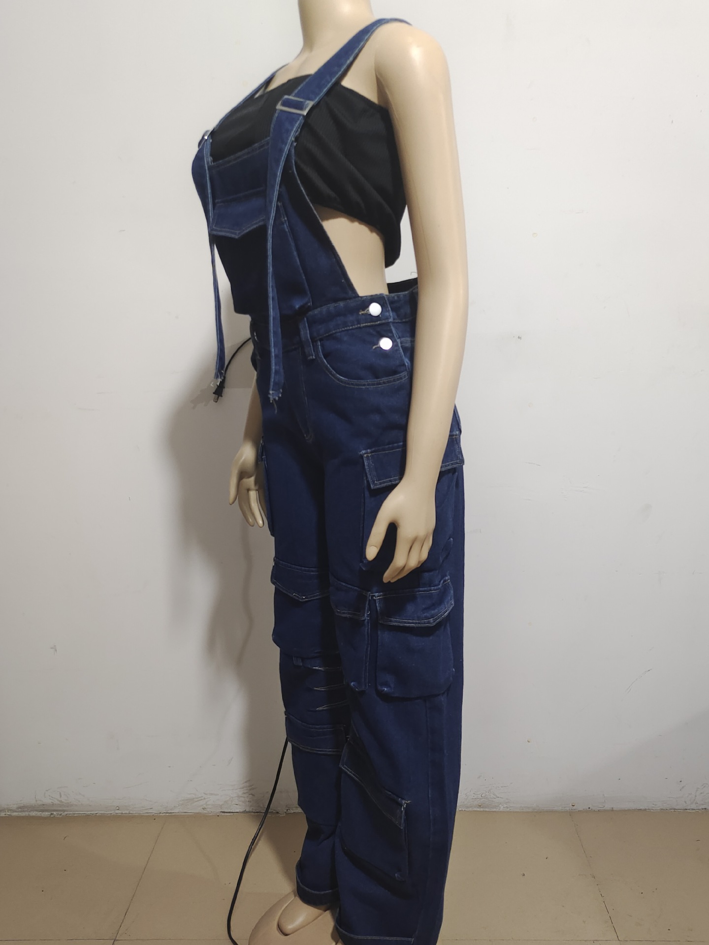 Women's Gender Women's Holiday Daily Streetwear Solid Color Full Length Pocket Jumpsuits