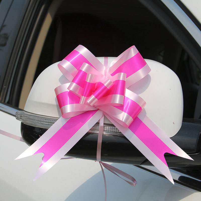 Large Double Color Plastic Hand-pulled Flower Bow Gift Flower Ribbon Wedding Car Decoration Colorful Flower Ribbon Wholesale