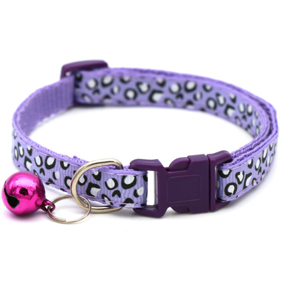 Fashion pet collar leopard print pattern printing outdoor dog walking identification collar rope cat anti-loss