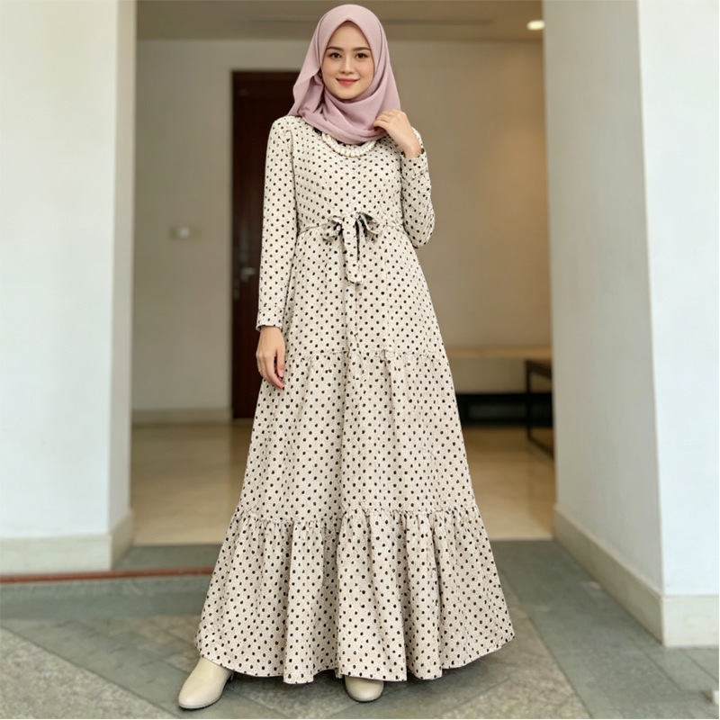 【Clearance Sale】2026 Cross-Border Foreign Trade Plus Size Women's Clothing Polka Dot Elegant Long-Sleeve Dress with Full Skirt 【Clearance Sale】2026 Cross-Border Foreign Trade Plus Size Women's Clothing Polka Dot Elegant Long-Sleeve Dress with Full Skirt