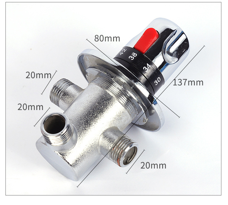 All-copper 4-inch, 6-inch, 1-inch pipe temperature control valve, hot and cold mixed water valve, solar exposed pipe thermostatic valve for water heaters undefined