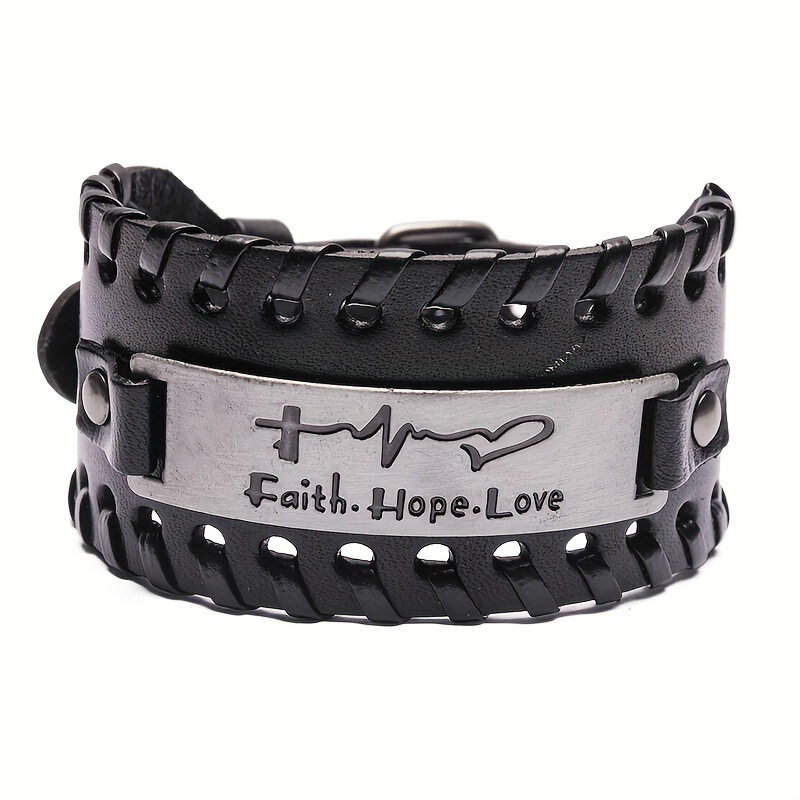 1Pcs Punk Style Pure Handmade Ecg Bracelet Suitable for Men and Women Daily Wear