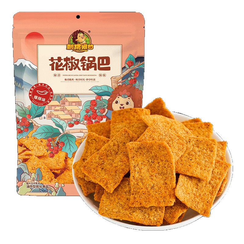刺猬阿甘花椒锅巴75g/袋网红零食小包装小吃休闲食品【q】|undefined
