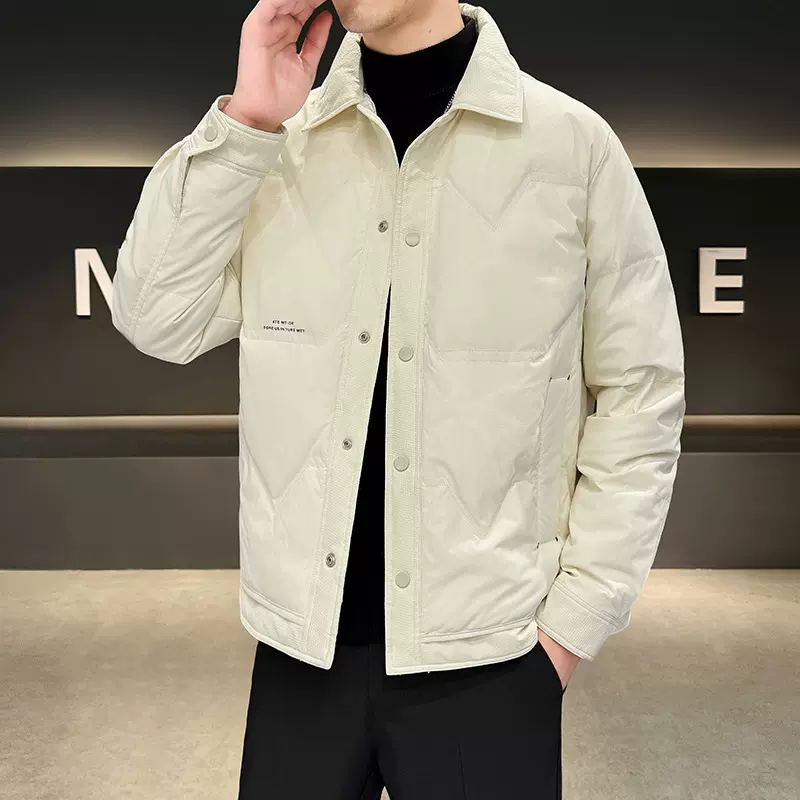 羽绒服冬季2025新款高档潮流百搭男士外套保暖中青年时尚翻领男装