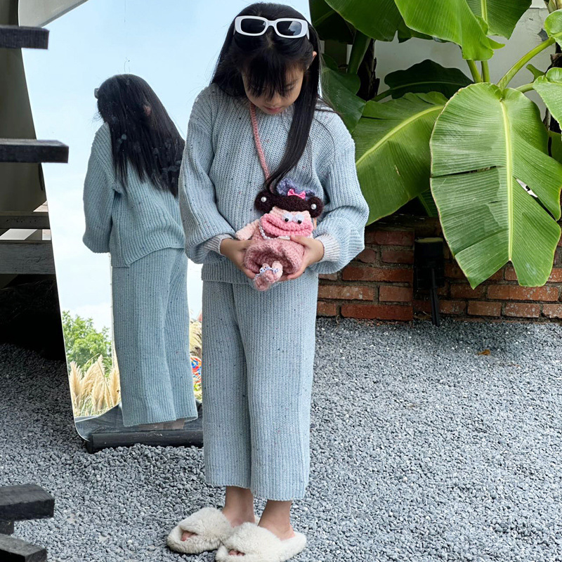 Extraña bolsa de hombro para niños caricatura adorable muñeca boca de salchicha accesorios bolsas nuevas bolsas de gancho de lana