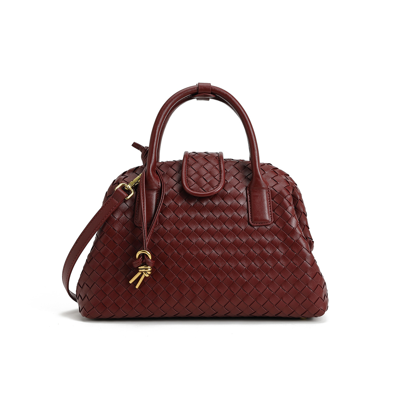 手工牛皮编织包包2025新款饺子包高级感贝壳包斜挎夹子手提包轻奢