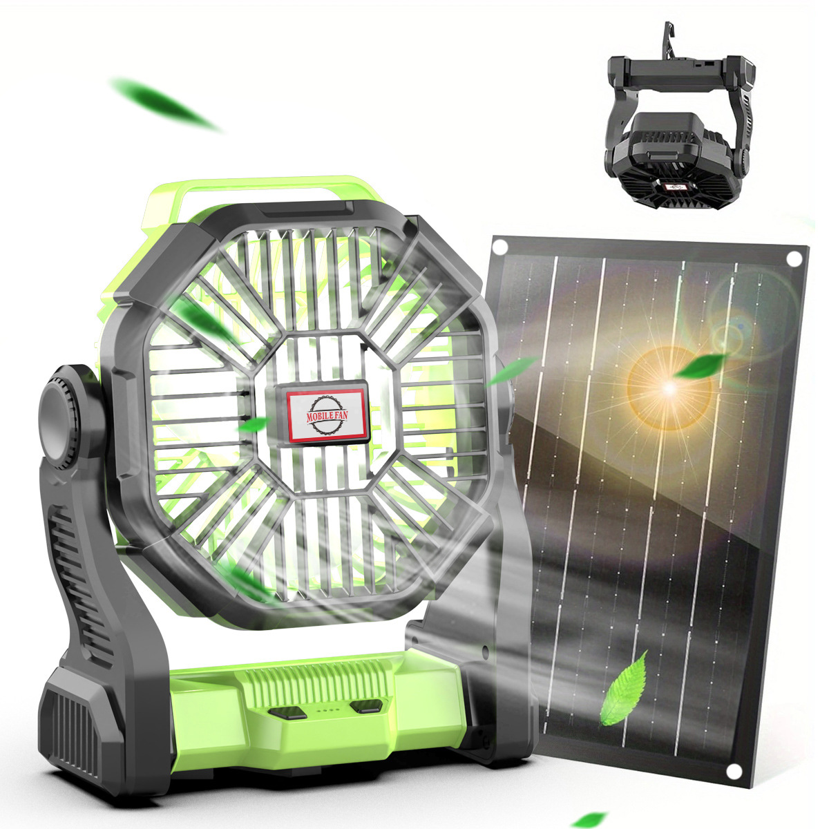 Lámpara Ventilador Portátil de Camping USB Recargable con Luz LED para Camping image 10