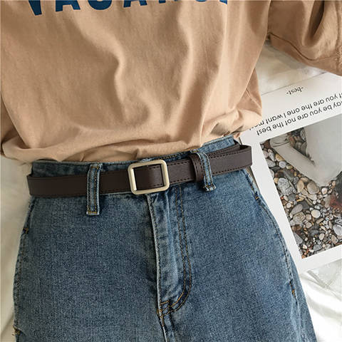 Γυναικεία Πρακτική Διακοσμητική Τζιν New Belt Μαύρο Λεπτό Μοντέρνο Ρετρό Φοιτητική Ζώνη Γυναικεία Μόδα_voghion.com