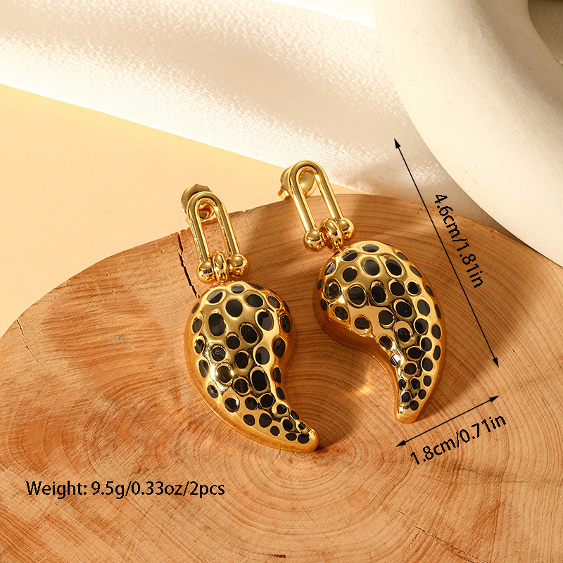 Drop Earrings Classification 1 Pair IG Style Water Droplets Enamel Plating Titanium Steel Drop Earrings