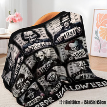 亚马逊新款加厚毛毯法兰绒万圣节气氛装饰毯床贝贝绒沙发椅客厅