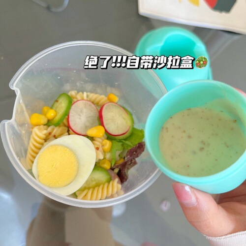 Xiaohongshu Breakfast Salad Cup Mason Cup with Spoon Lid Yogurt Cup Milk Portable with Fork Healthy with Lid