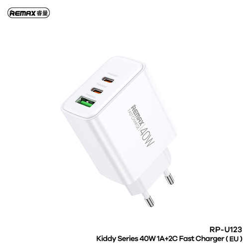 remax TusDis 40W European, American, and British USB Type-C port fast charging head fast charging mobile phone charger