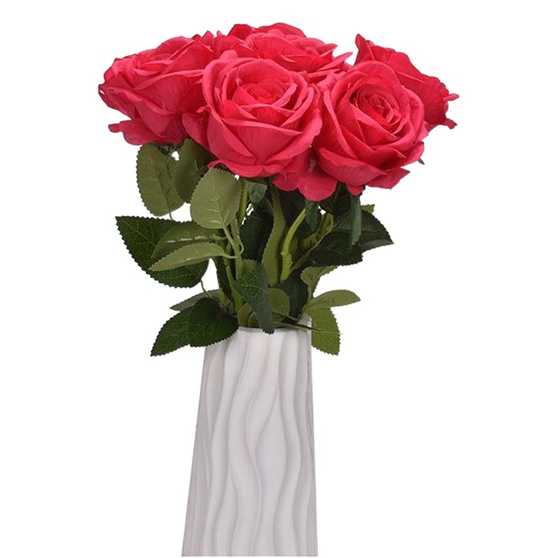 Rosa artificial sola casa sala de estar decoración de la boda roto hielo azul flor artificial Flor de seda Bola de onda al por mayor