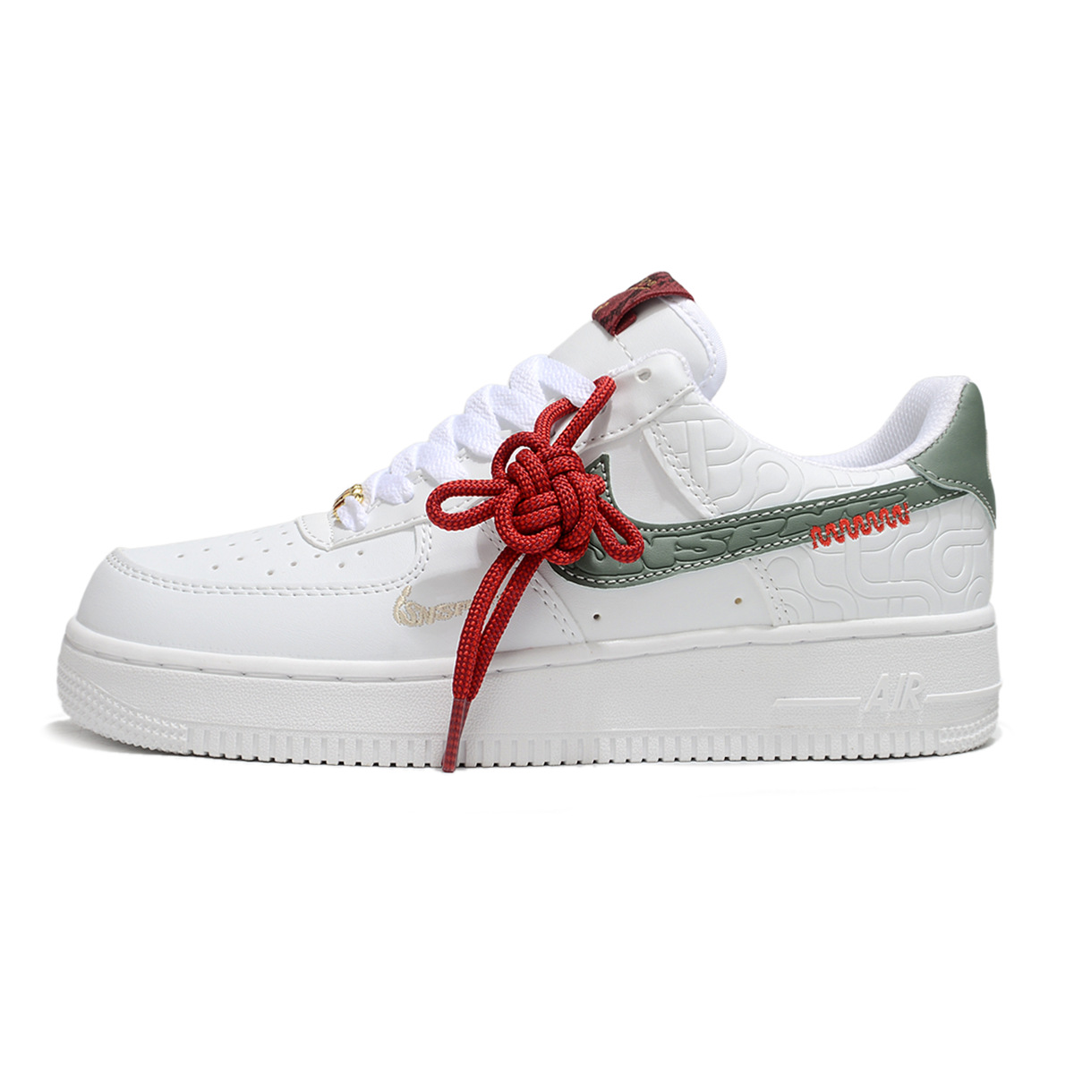 Naike Guan Air Force One Zapatos casuales para hombres y mujeres Zapatos blancos bajos clásicos de todo fósforo AF1 Pareja Zapatillas de deporte al aire libre