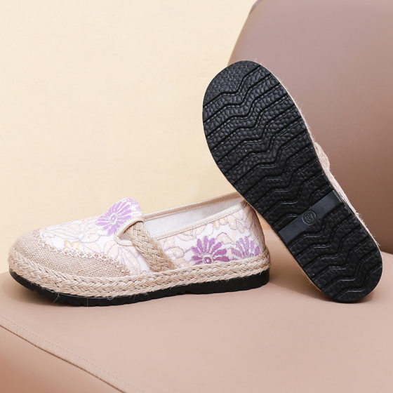 Shoes Women's 2025 Spring New Casual Shoes Cross-border Shoes Wholesale Breathable Wear-resistant Round Toe Slip-on Women's Shoes
