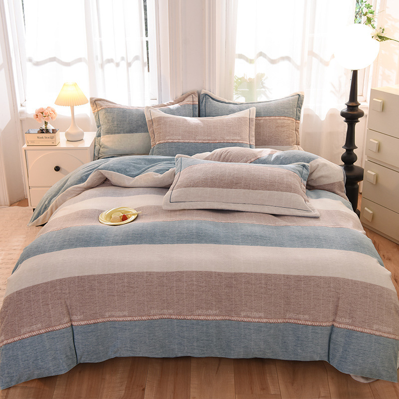 High weight class A maternal and child milk velvet four-piece set thickened bed sheet quilt cover Iceland Zhen cotton velvet winter three-piece set High weight class A maternal and child milk velvet four-piece set thickened bed sheet quilt cover Iceland Zhen cotton velvet winter three-piece set