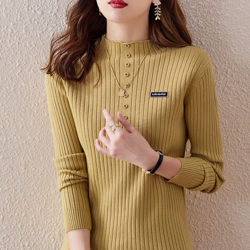 Long-sleeve, base body-friendly demi-season autumn sweater, oversize, western style