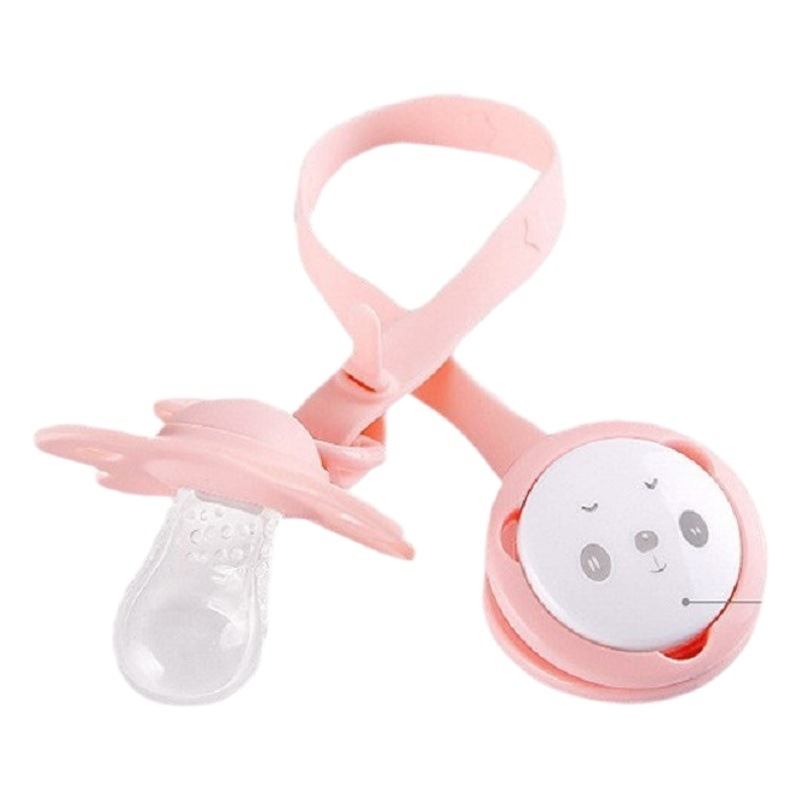 Nuevo patrón de panda transfronterizo de dibujos animados cadena de chupete caja de almacenamiento de chupete caja de polvo de PP transparente para bebé