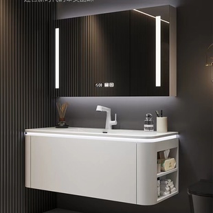 Ft Light Luxury Kolinai All-in-One Basin Bathroom Cabinet Oak Smart Side Storage Bathroom Wash Basin Combination Wash Wash