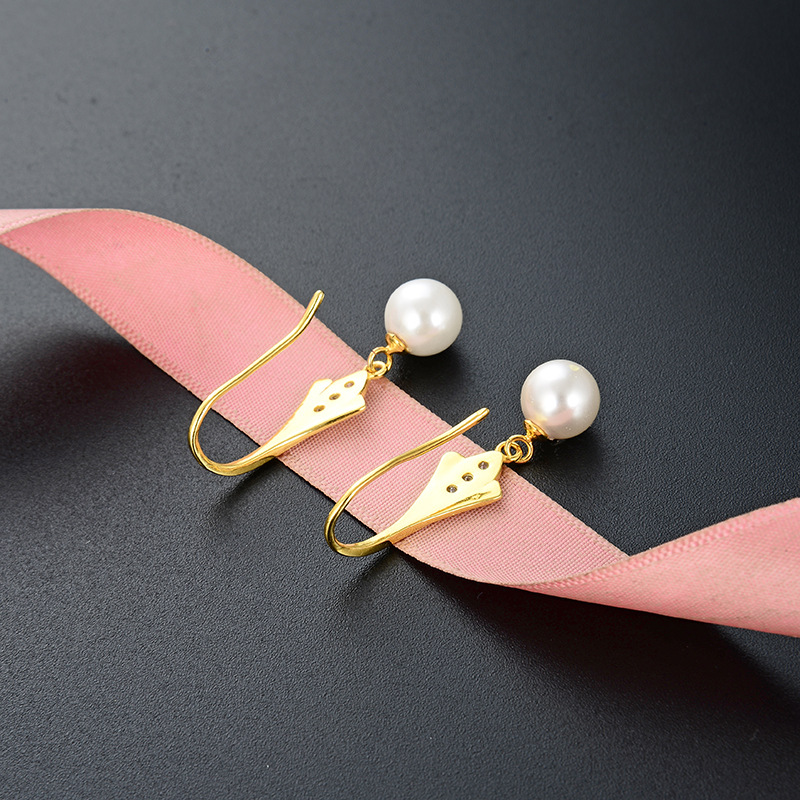 Venta al por mayor estilo frío borla joyería oído gancho Corea del Sur s925 pendientes de perlas de plata pendientes simples de moda para mujer