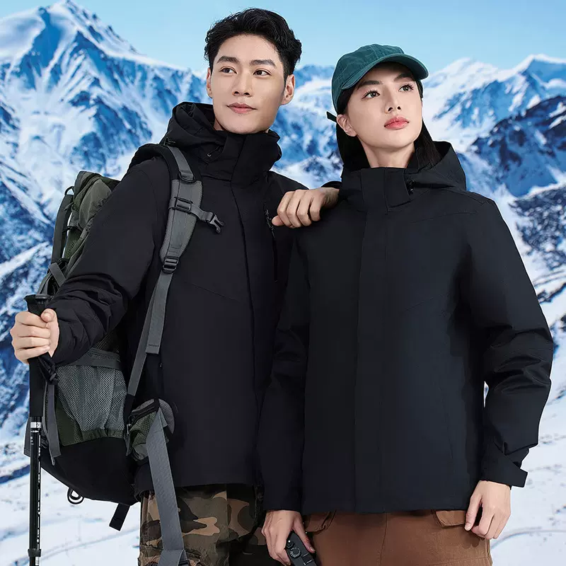 国标GB/T32614男款羽绒冲锋衣两件套外套高档高透湿全压胶冲锋衣