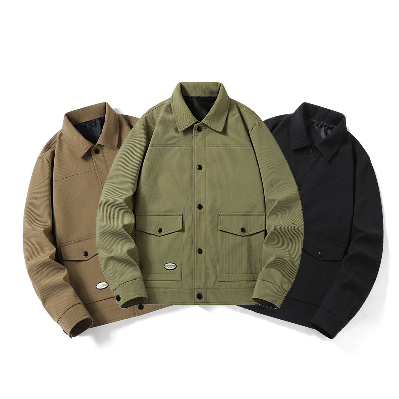 Chaqueta transfronteriza de primavera y otoño para hombre estilo coreano moda guapo chaqueta de talla grande ropa de trabajo para hombre solapa chaqueta para hombre al por mayor