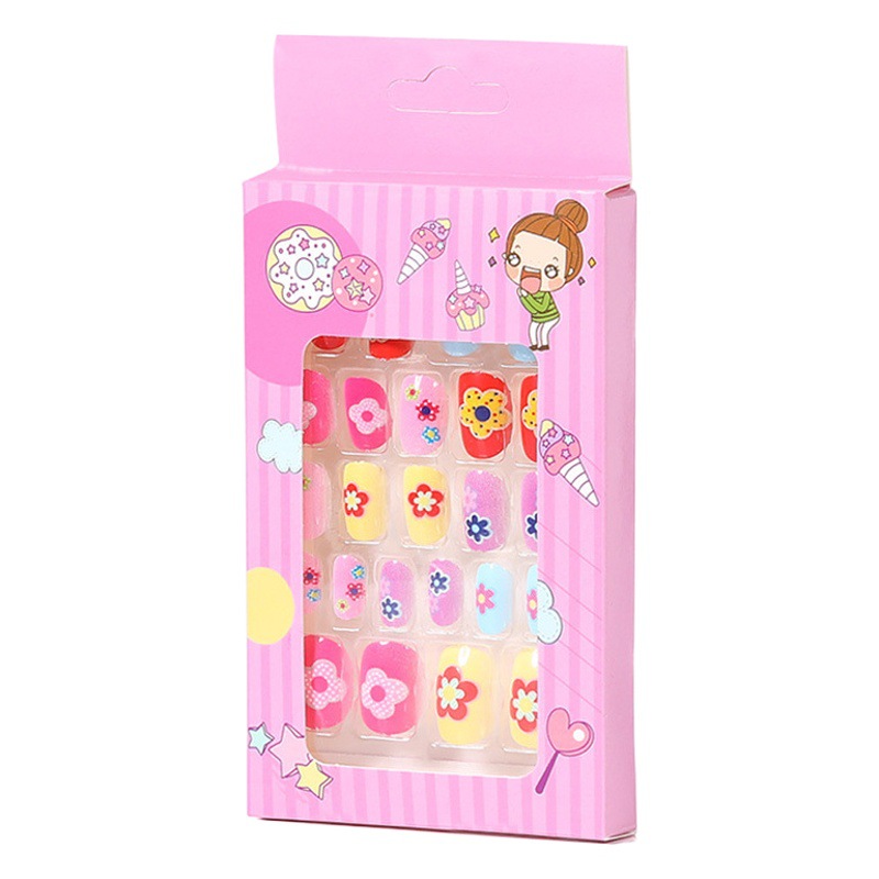 Dibujos animados para Niños pieza de belleza de uñas pieza de uñas parche de uñas producto terminado al por mayor gel de gelatina de uñas falso extraíble