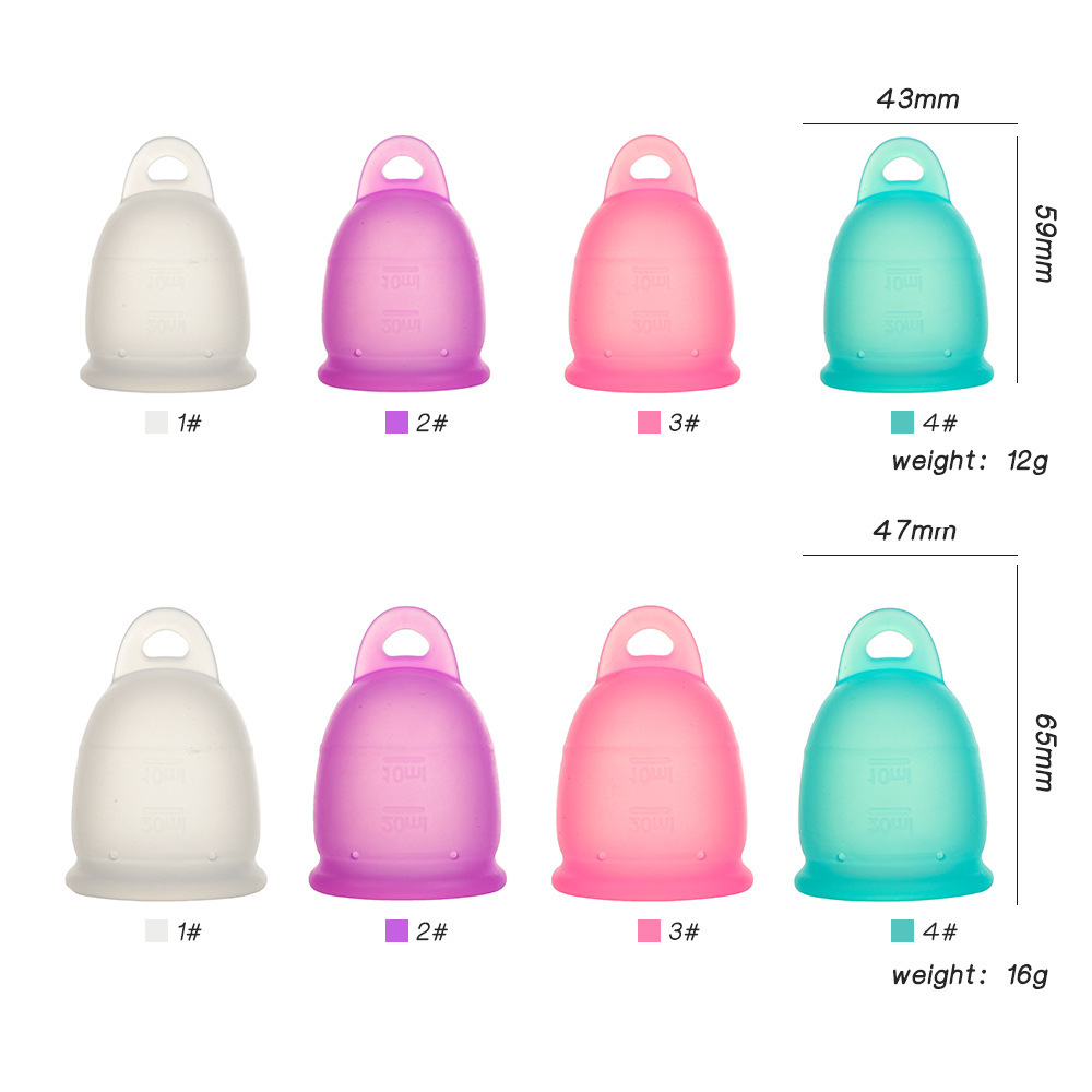 跨境新款硅膠月經杯四孔xs月事杯便攜運動姨媽杯Menstrual cup