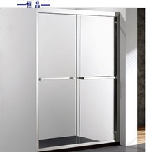 不锈钢干湿分离淋浴房一字型淋浴房 不锈钢淋浴房型材 淋浴房材料
