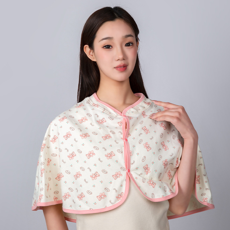 【かわいい淘】夏の産婦月子ストール単層純綿薄手防風マント肩保温座月子|undefined