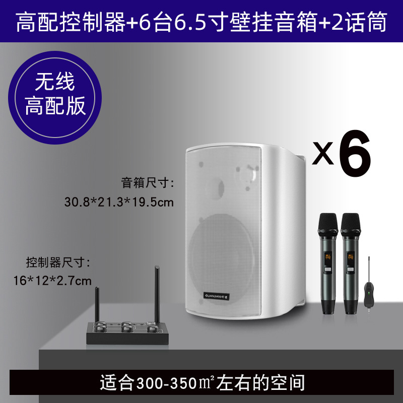 壁挂无线音响店铺舞蹈教室餐厅健身房会议室商用音箱组合套装|undefined