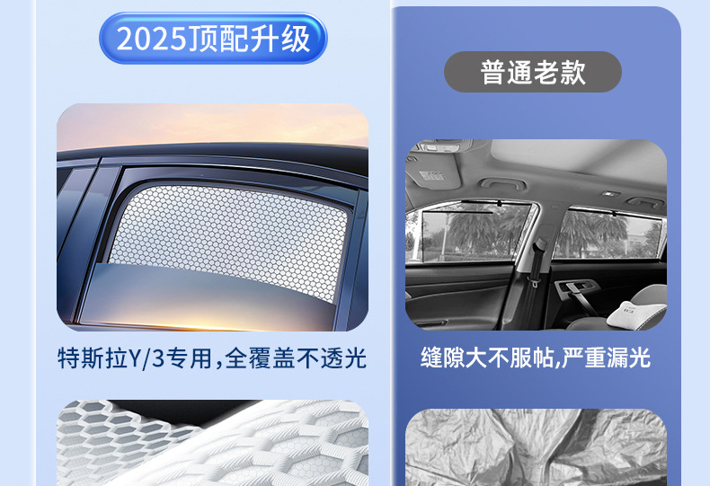 Suitable for Tesla Model Y, Special Graphene Sunshade Curtain for Camping, Privacy Insulation, Sun Protection, and Uv Protection