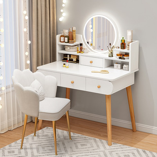 Dressing table bedroom modern simple small makeup table mirror small apartment makeup cabinet Internet celebrity master bedroom girl makeup table