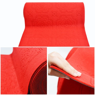Avtomobil döşəmə paspasları — corridor aisle full of coiled material - pvc-engraved-brushed-big-red-beautiful-exciting-carving-09-meters-wide-take-a-few-pieces-and-send-a-few-meters