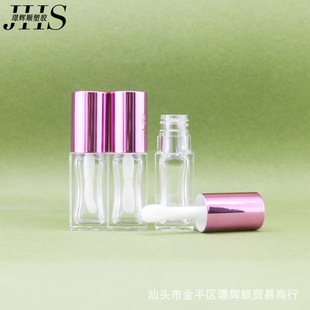 Round Cover Square Bottle 8ml Lip Gloss Tube Empty Tube Large Brush Head Cosmetic Packaging Material Manufacturer Wholesale Lip Glaze Tube Can Print Logo