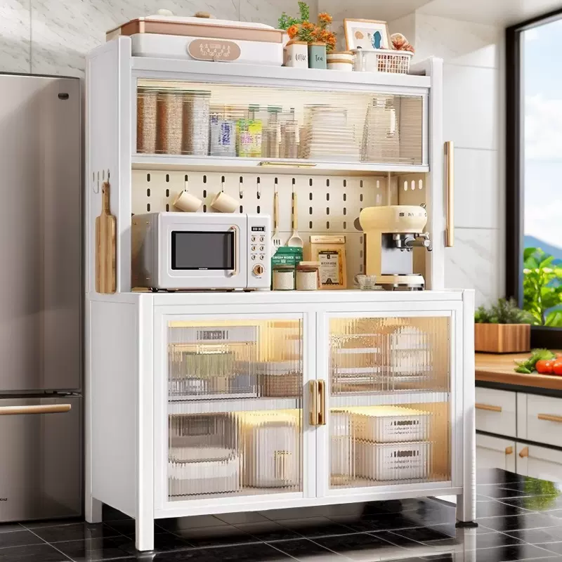 厨房置物柜落地多层收纳柜多功能微波炉置物架橱柜餐边柜储物柜子